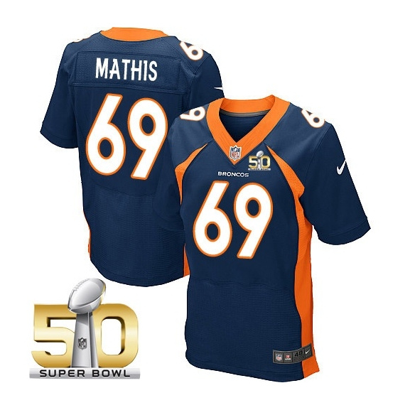 Denver Broncos #69 Evan Mathis Navy 2016 Super Bowl 50 Elite Jersey